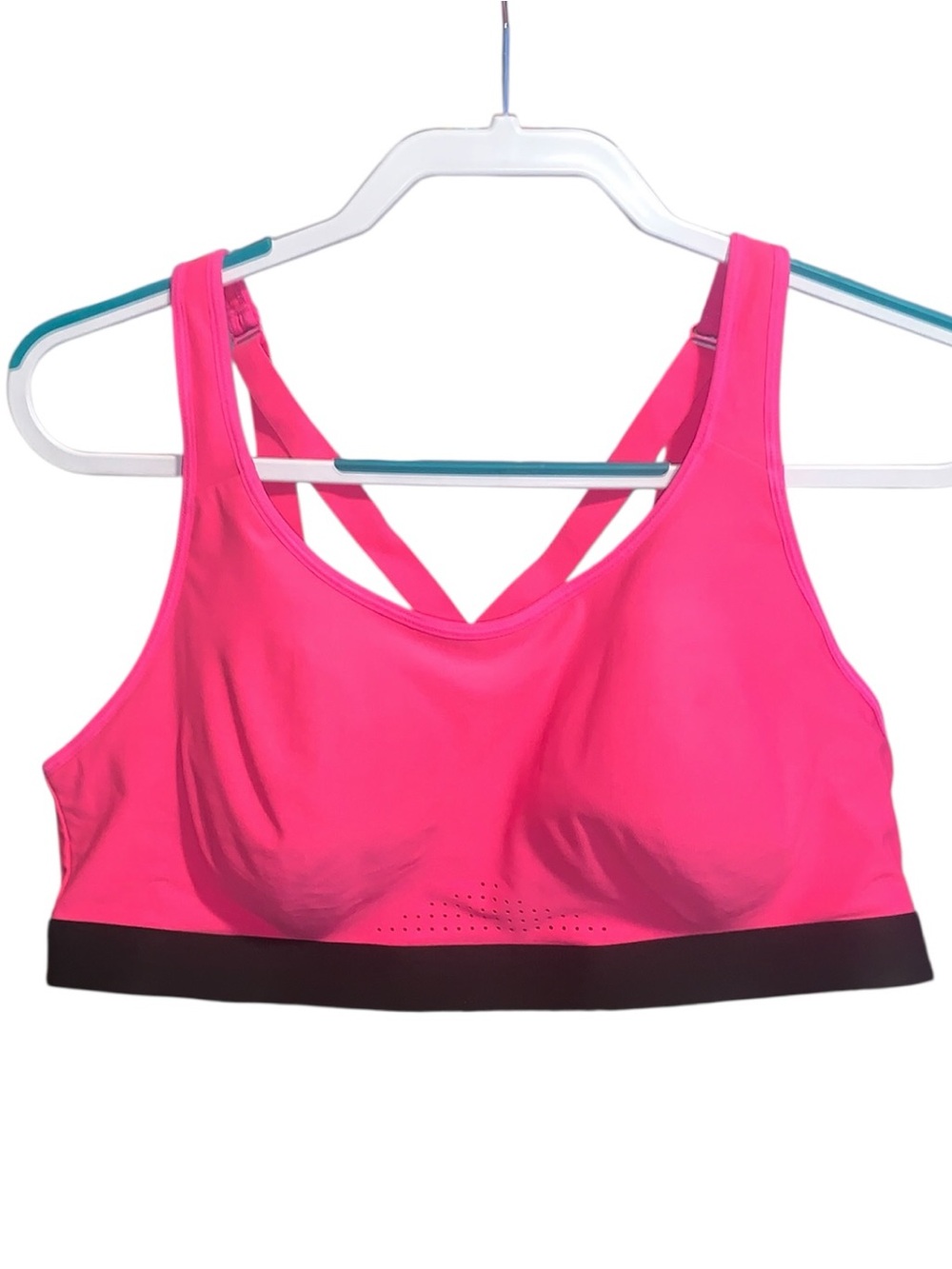 Avia Pink Sports Bra with Black Band Active Support Breathable